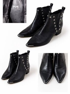 🎸 Marc Fisher Black Studded Ankle Boots- Size 6